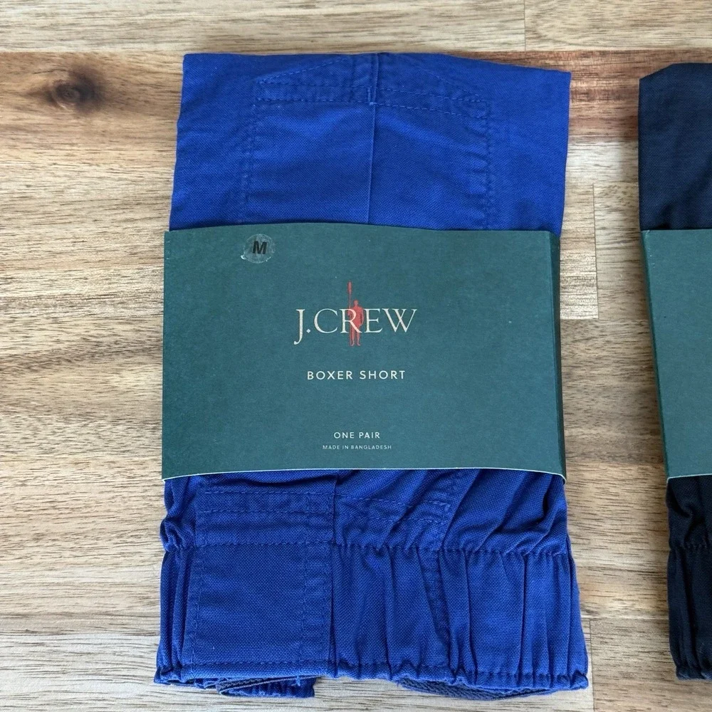 NWT Lot of 2 J Crew Broken In Boxers Mens M Underwear Navy Black Organic Cotton